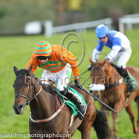 05th Eddies Miracle and Mr D G Lavery 3 ( 2 , orange, orange and green chevron sleeves ) Trainer - D M Christie , Owner - R Nicholas