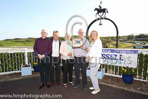 Jackie Gracey, Gerald Gracey, Sara Gracey, John Rodgers and Jeanette Rodgers organisers and sponsors of the Paddy Galbraith Memorial Handicap Hurdle at Downpatrick Racecourse