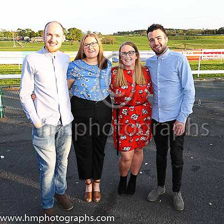 Ryan Tumelty, Julie Carville, Denise Milligan and Craig Milligan at the Downpatrick Races
