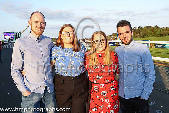 Ryan Tumelty, Julie Carville, Denise Milligana and Craig Milligan at the Downpatrick Races