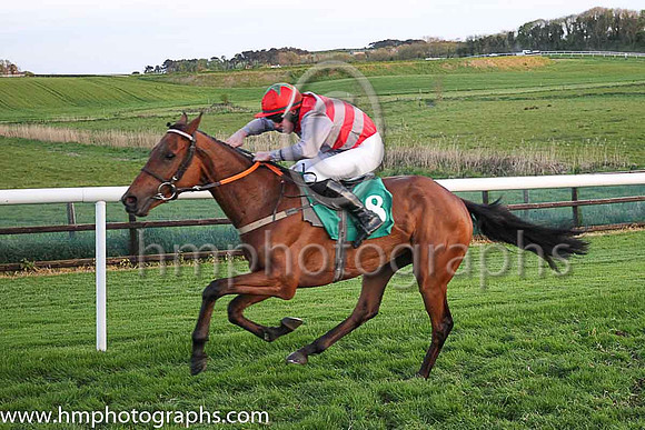 04th Basil?s Boy and Mr D L Queally 3 ( 8 , red and grey hoops ) Trainer - P J Rothwell , Owner - David Webb