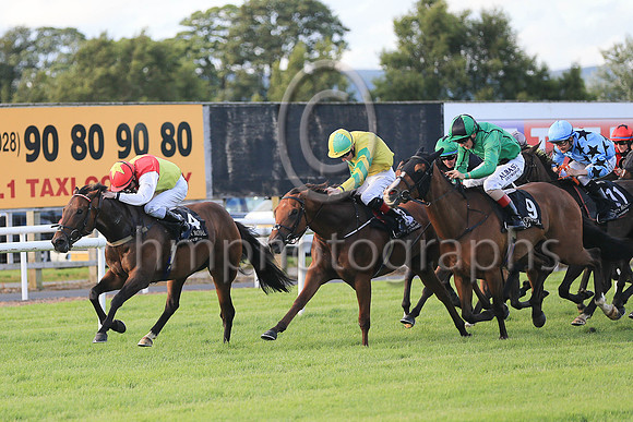 01st Guanabara Bay  Declan McDonogh (3, yellow, emerald green star) Trainer Adrian McGuinness, Owner Sean F Gallagher