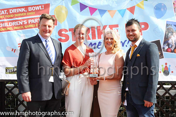 Pat Downes and Amy Downes representing the H H Aga Khan owner of Kalaxana, winner of the Lisburn Bowl Irish EBF Ulster Oaks Fillies Handicap at the Magners Ulster Derby Day at Down Royal with Aoife Lo