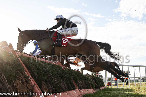08th Mount Beckham and A W Short 5 ( 10 , black , white stars ) Trainer - Miss C Cannon , Owner - G N Cannon
