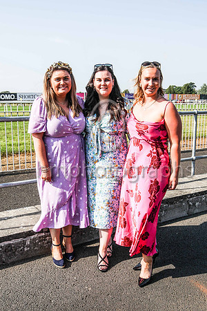 Susan Bates from Ballyclare, Ruth Megahey from Saintfield and Jenny Martin from Newtownards enjoying the sunshine at Down Royal on Saturday 23rd July 2021