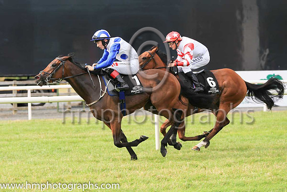 01st Bailly and C T Keane ( 1 , white, blue spots ) Trainer - G M Lyons , Owner - Sean Jones  David Spratt