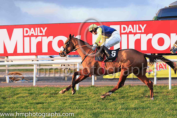 01st Runfordave and Mr L J McGuinness ( 6 , dark blue, yellow diamond ) Trainer - G Elliott , Owner - Mrs P Sloan