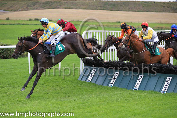 03rd Milomynit and A E Lynch ( 8 , yellow light blue chevrons ) Trainer - H de Bromhead , Owner - Final Reminder Syndicate