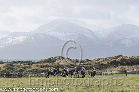 Point to Point at Tyrella in the shadow of the snow covered Mourne Mountains