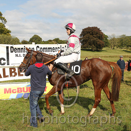 1st South Circle ( 10 , grey, maroon chevron )  M J O'Hare ( Trainer: Liam Lennon )