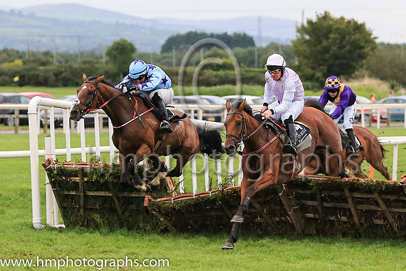 01st Fred The Foot and M A Enright ( 11 , light blue, purple stars ) Trainer - J C McConnell , Owner - Ms Caroline Ahearn