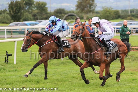 01st Fred The Foot and M A Enright ( 11 , light blue, purple stars ) Trainer - J C McConnell , Owner - Ms Caroline Ahearn