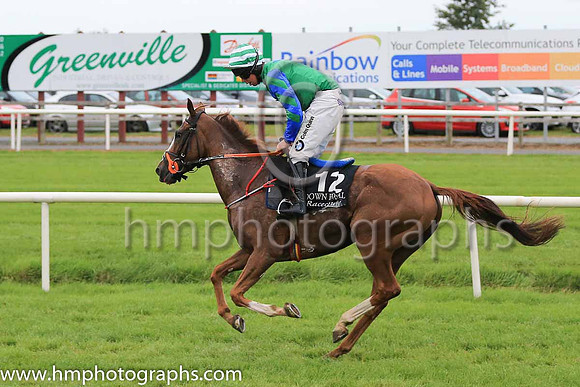 14th Ronald Pump and A E Lynch ( 12 , emerald green, royal blue inverted triangle ) Trainer - Matthew J Smith , Owner - Laois Limerick Syndicate