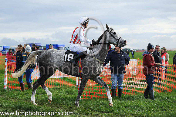 DROPS OF JUPITOR and M J O'Hare ( 18 , WHITE  RED STRIPES; white sleeves; white cap ) Trainer: M.J. O'Hare,, Owner : Sara O'Hare