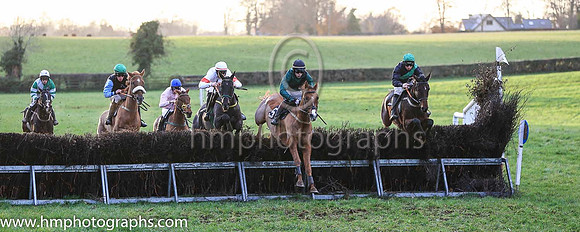 01st PEGASE AMOUR and J J Codd ( 8 , BLACK,green sash; black sleeves; green cap ) Trainer: Liam Lennon , Owner : Joy Wilson