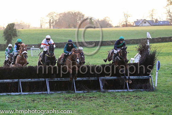 01st PEGASE AMOUR and J J Codd ( 8 , BLACK,green sash; black sleeves; green cap ) Trainer: Liam Lennon , Owner : Joy Wilson