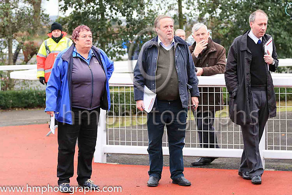 The press in the Parade Ring at Down Royal
