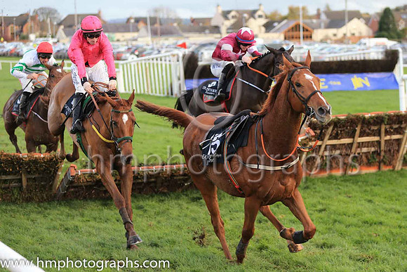 01st Brace Yourself and S W Flanagan ( 4 , cerise ) Trainer - N Meade , Owner - Mrs Patricia Hunt
