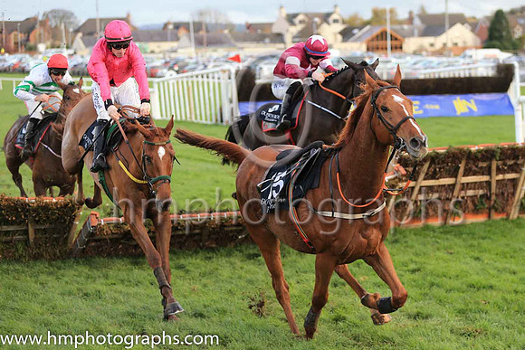 01st Brace Yourself and S W Flanagan ( 4 , cerise ) Trainer - N Meade , Owner - Mrs Patricia Hunt