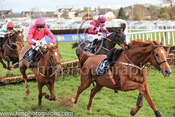 01st Brace Yourself and S W Flanagan ( 4 , cerise ) Trainer - N Meade , Owner - Mrs Patricia Hunt
