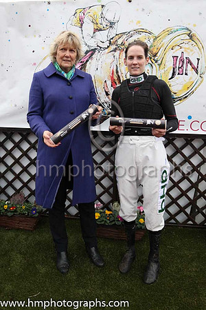 Mrs John Harrington and Rachael Blackmore receive their Down Royal Ladies in Racing Awards
