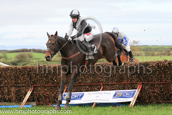 01st GETAMAN and Derek O'Connor ( 2 ,Antrim (H) - BLACK  WHITE QTD; black  white hlvd sleeves; white cap ) Trainer: Colin S. McKeever , Owner : W.W. Dennison