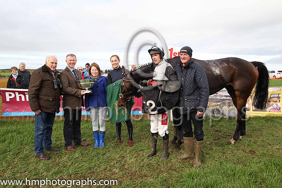 01st GETAMAN and Derek O'Connor ( 2 ,Antrim (H) - BLACK  WHITE QTD; black  white hlvd sleeves; white cap ) Trainer: Colin S. McKeever , Owner : W.W. Dennison