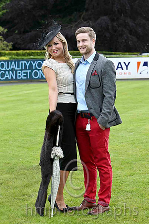 Claudine Quinn from Newry - winner of the Best Dressed Competition at Down Royal and boyfriend Paul Cooney - FT8E5899-e