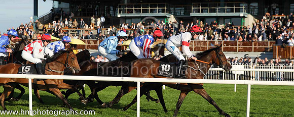 03rd Ah Fuhgeddaboudit and E.P. O'Brien(5) (1 ,blue, white stars ), Trainer:Denis Gerard Hogan , Owner:M. Fennessy Jnr.