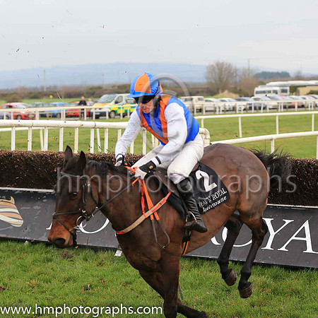 09th Drummullagh Rocky and S G McDermott ( 2 , royal blue, orange chevron ) Trainer - S McParlan , Owner - Martin Ward