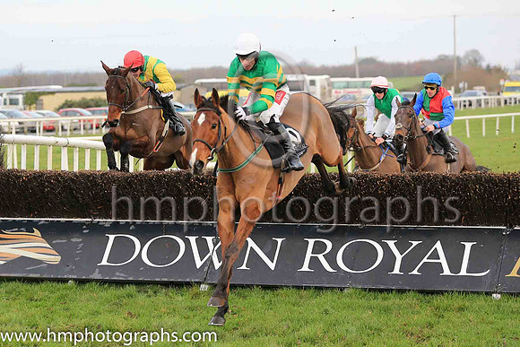 01st Stand Up And Fight and Mr D O'Connor ( 10 , orange and green hoops ) Trainer - E Bolger , Owner - John P McManus