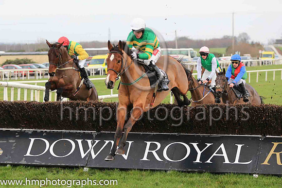 01st Stand Up And Fight and Mr D O'Connor ( 10 , orange and green hoops ) Trainer - E Bolger , Owner - John P McManus
