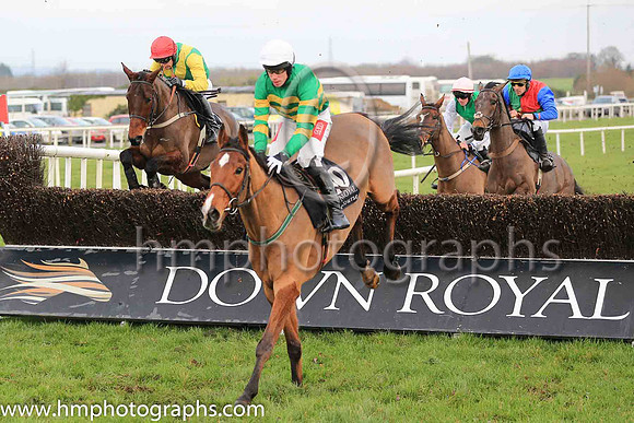 01st Stand Up And Fight and Mr D O'Connor ( 10 , orange and green hoops ) Trainer - E Bolger , Owner - John P McManus