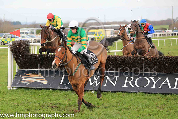 01st Stand Up And Fight and Mr D O'Connor ( 10 , orange and green hoops ) Trainer - E Bolger , Owner - John P McManus