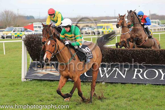 01st Stand Up And Fight and Mr D O'Connor ( 10 , orange and green hoops ) Trainer - E Bolger , Owner - John P McManus