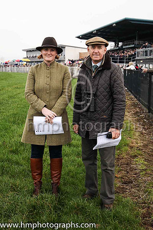Outgoing Clerk of The Course Brendan Sheridan and incoming Clerk of the Course Tracey O'Meara at Down Royal on Boxing Day 2018