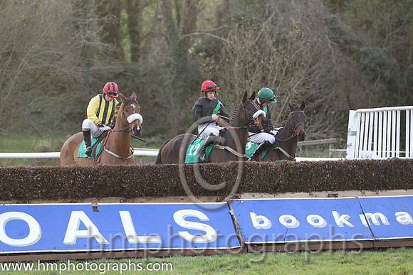 10 FergieTheLegend & Mr J P McKeown - Fell (4, black and yellow stripes ), 08 Micks Benefit & Miss R Blackmore - 8th (12, black, emerald green sash, red cap) & 06 Highly Unlikely & Mr M J O'Hare - 6th