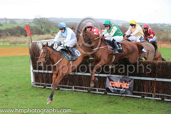 PU THE COME BACK DUDE and R James ( 15 , EMERALD GREEN,orange spots; white sleeves,orange spots; emerald green cap ) Trainer: Donnchadh Doyle , Owner : Syndicate Monbeg