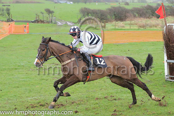 PU LAKE TEKAPO and P C Bannon ( 12 , WHITE,black chevrons; white sleeves,black seams; white cap,black diamonds ) Trainer: Gillian Callaghan , Owner : Callaghan, Pearse
