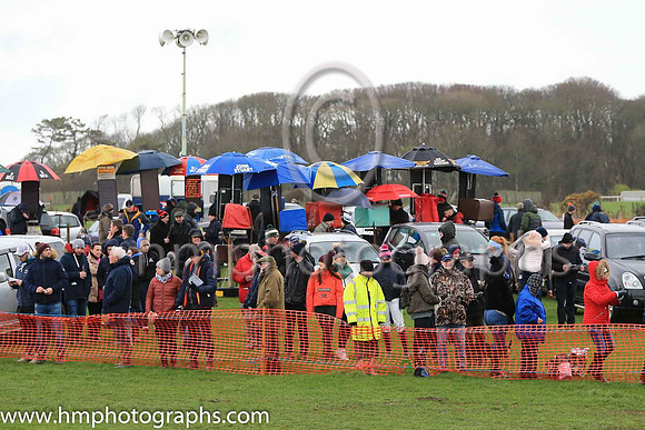 Spectators well wrapped up against the January weather at East Down Foxhounds Point to Point at Tyrella