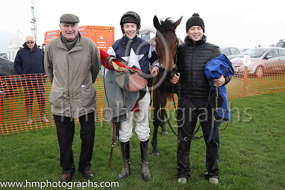 01st ACHY BREAKY HEART and H D Dunne ( 3 , DARK BLUE,white star; white sleeves,dark blue armlet; black cap ) Trainer: Shane C. Byrne , Owner : Shane C. Byrne