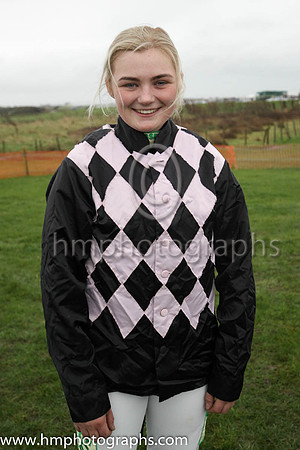 Toni Quail (centre) from Downpatrick at Tyrella prior to her first point to point ride.