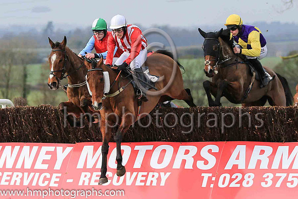 01st LONGTYMEGONE and D J McConville ( 5 , RED  WHITE STRIPES; red sleeves; white cap ) Trainer: Daire J. McConville , Owner : McConville, Daire J.