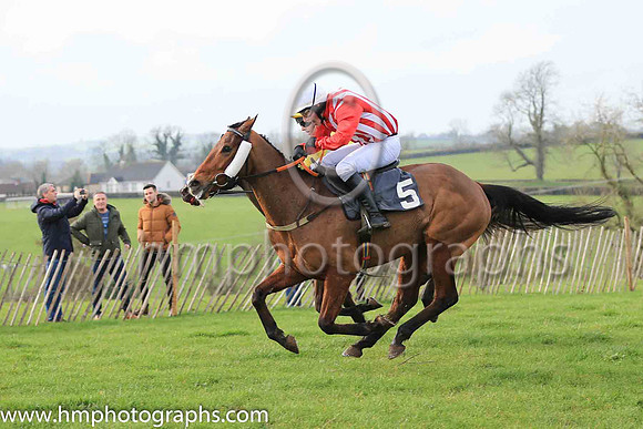 01st LONGTYMEGONE and D J McConville ( 5 , RED  WHITE STRIPES; red sleeves; white cap ) Trainer: Daire J. McConville , Owner : McConville, Daire J.