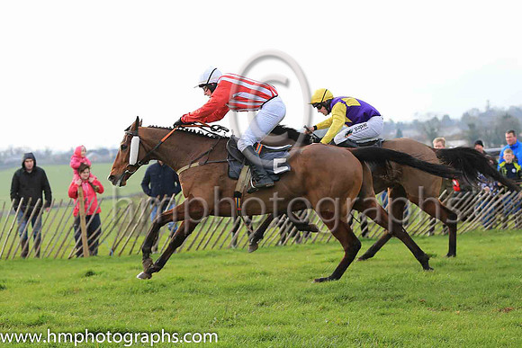01st LONGTYMEGONE and D J McConville ( 5 , RED  WHITE STRIPES; red sleeves; white cap ) Trainer: Daire J. McConville , Owner : McConville, Daire J.