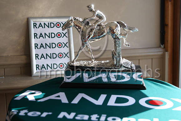 The Randox trophy for the winner of the Randox Ulster National Steeplechase at Downpatrick Racecourse. The trophy was not presented the Meeting because Horse Owners were not allowed to attend.
