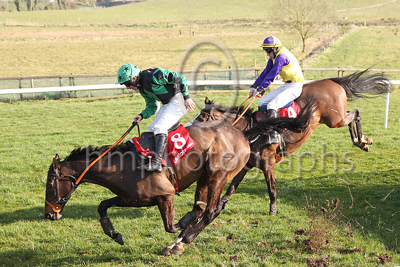 08th Call Of The Loon and P T Enright ( 8 , purple, three green dianonds ) Trainer - D J Ryan , Owner - Patrick J Moore