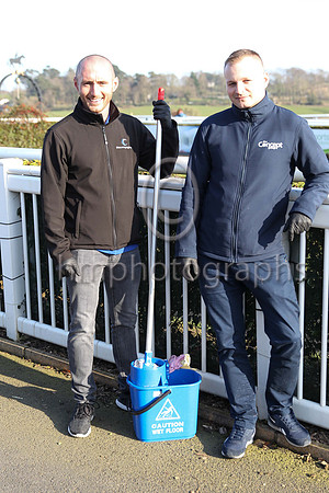 theconceptgroup staff members Patrick Beattie and Simon Bojamowski take a well earned break from their duties to sanatise areas of the Downpatrick Racecourse complex including the weigh-in room and me