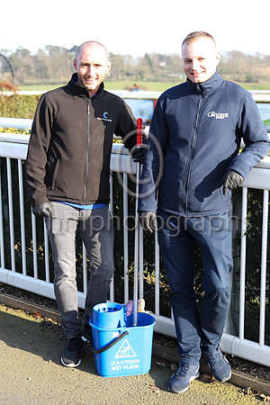 theconceptgroup staff members Patrick Beattie and Simon Bojamowski take a well earned break from their duties to sanatise areas of the Downpatrick Racecourse complex including the weigh-in room and me