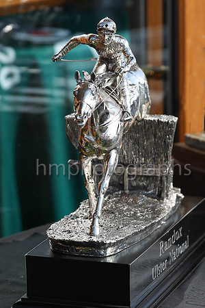 The Randox trophy for the winner of the Randox Ulster National Steeplechase at Downpatrick Racecourse. The trophy was not presented the Meeting because Horse Owners were not allowed to attend.